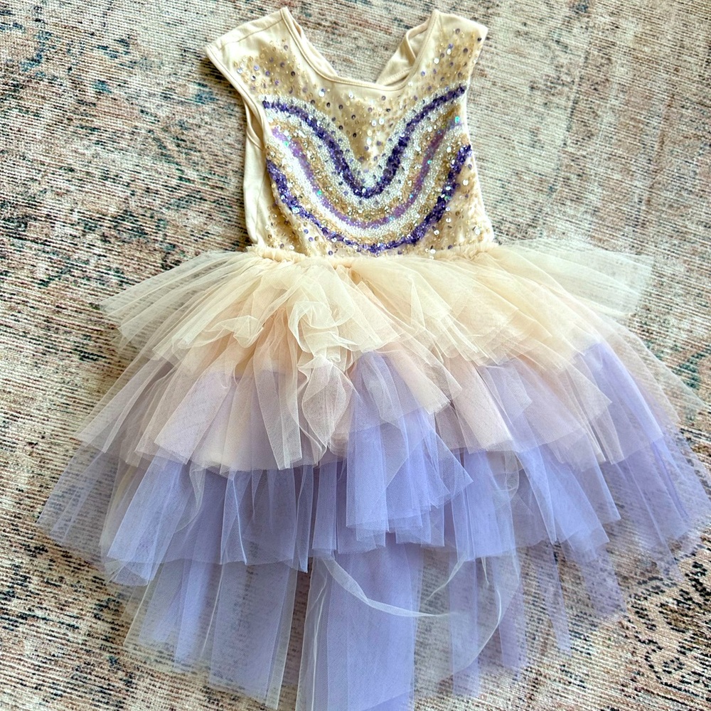 Tutu Du Monde Cream and Purple Layered Dress